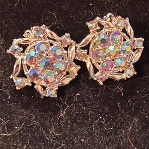 Elegant Gold and Iridescent Crystal Earrings aborialisis